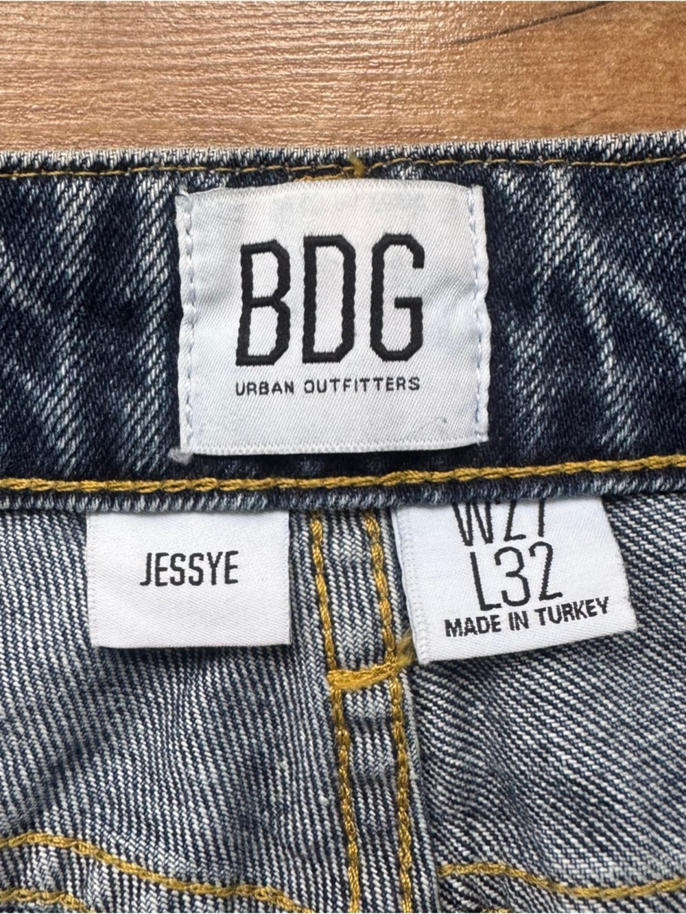 BDG Urban Outfitters Two-Toned High Rise Raw Hem Straight Leg Jessye Jean Sz 27 - Picture 9 of 9